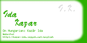 ida kazar business card